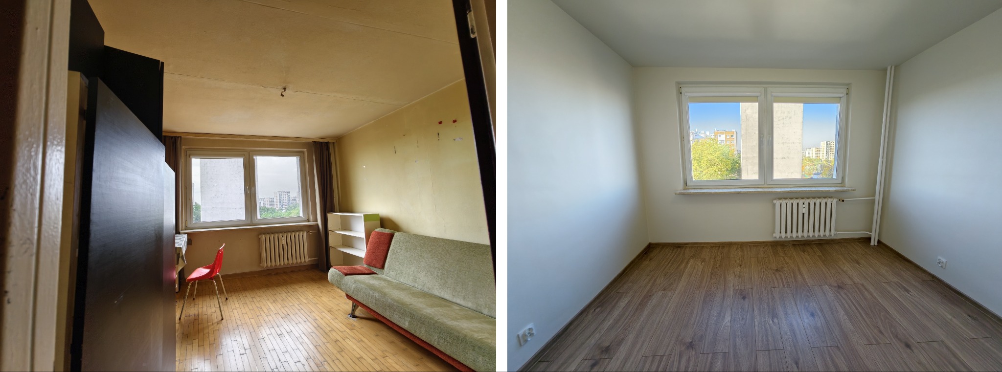 Pokój przed i po