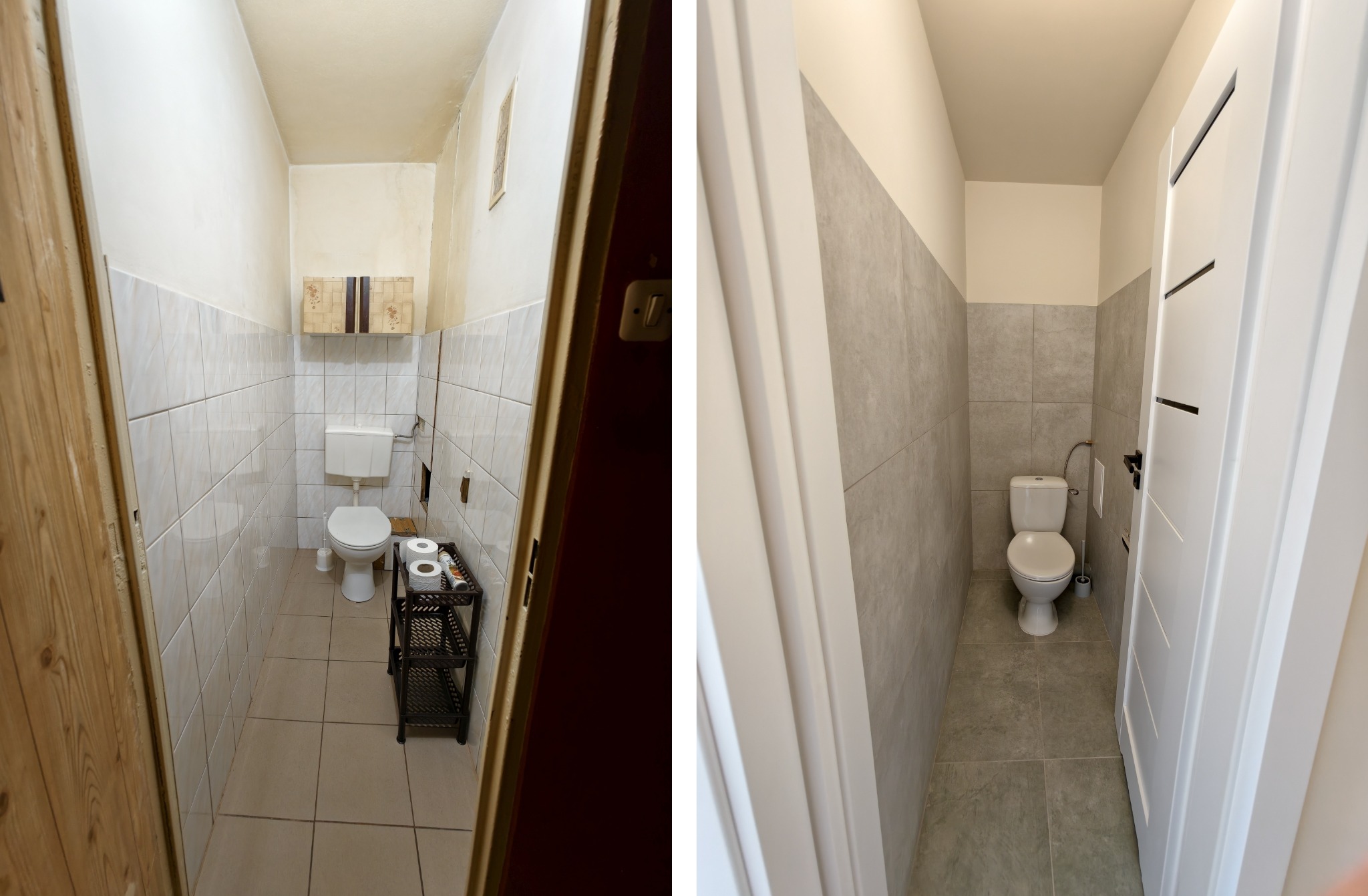 Toaleta przed i po